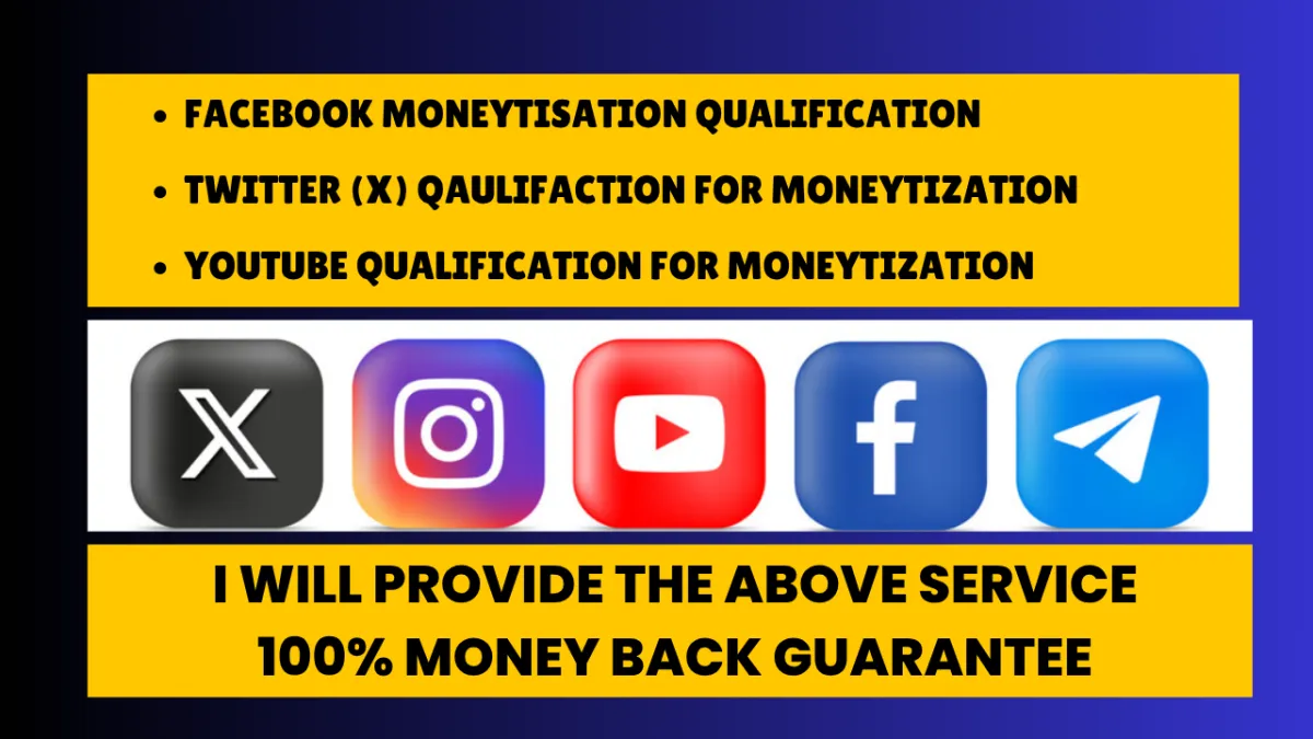 i will Qualify Any Social media Page for Moneytization 100% Money Back Guarantee